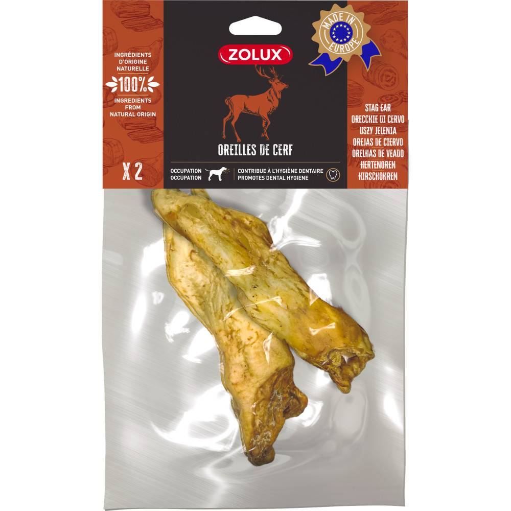 Zolux - zolux - Oreilles de cerf 2 pieces 88 g friandise pour chien - Imagen 2