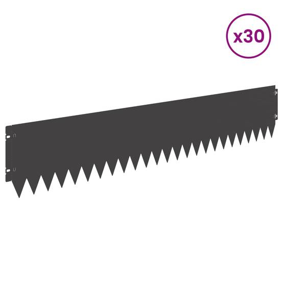 Bordure de jardin en acier pour pelouse aménagement et séparation 103x20cm noir - ComfortXL Outdoor Living - Image 3