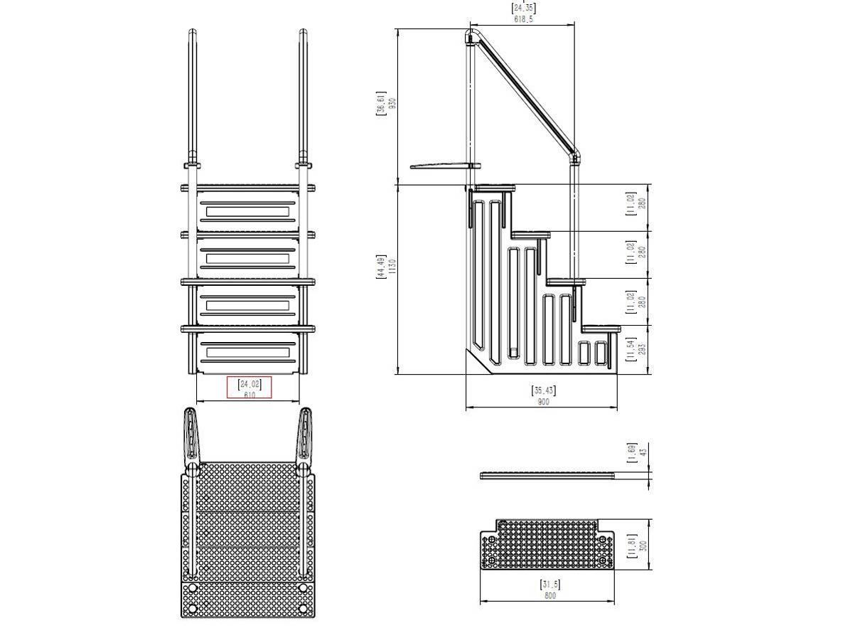 Habitat Et Jardin - Escalier Simple Pour Piscine En Plastique -habitat Et Jardin - Imagen 3