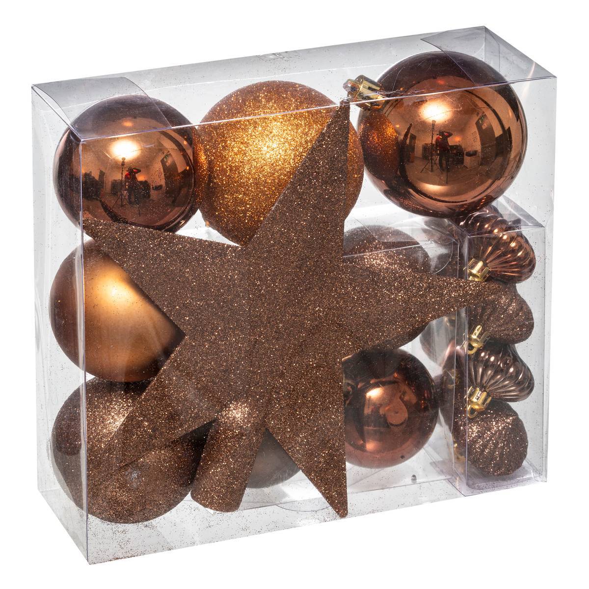 Atmosphera - Kit de sapin "Colorama de Noël" 18 pièces bronze - Atmosphera Créateur d'intérieur - Imagen 1
