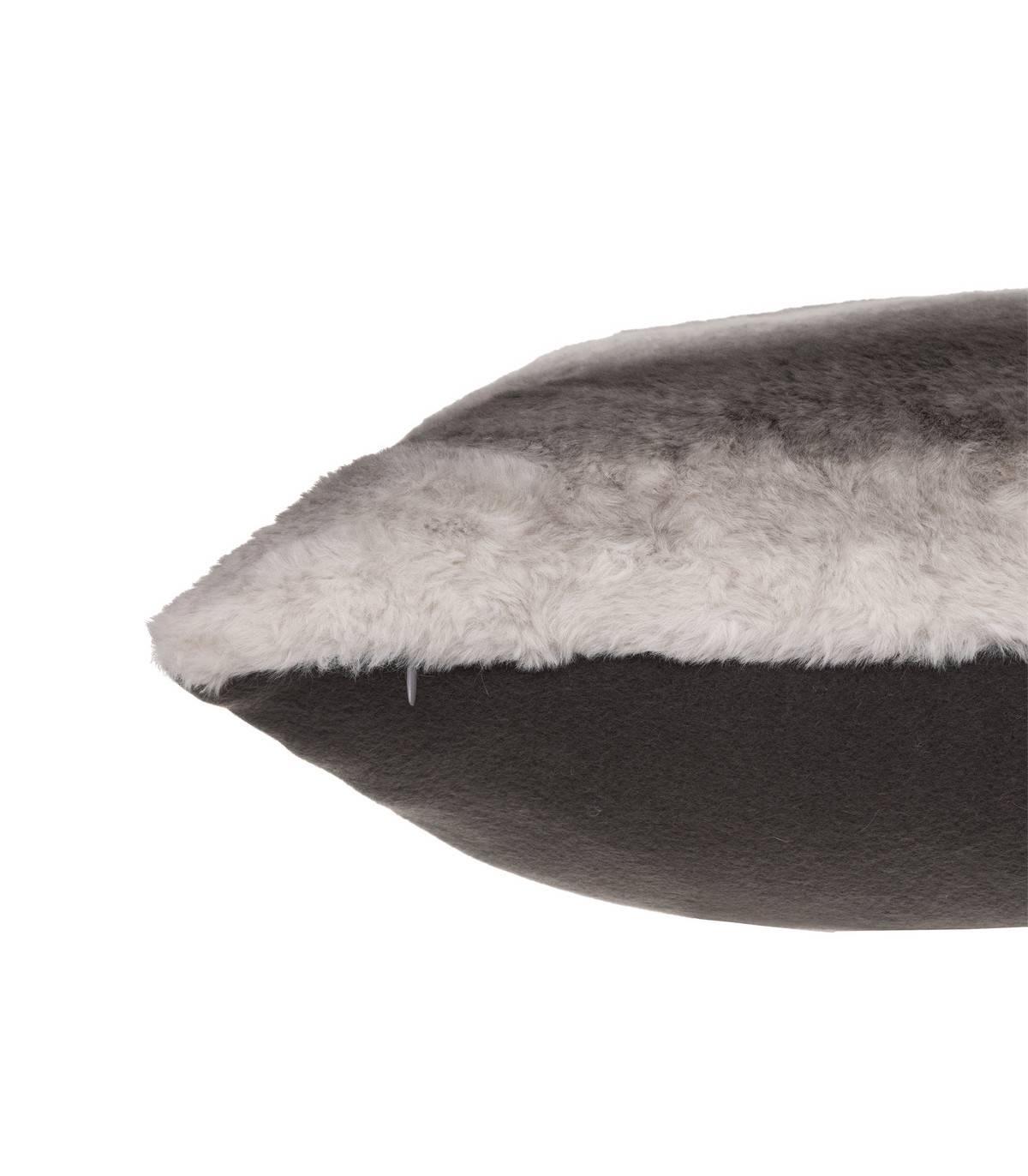 Coussin déhoussable Fourrure Grizzli nuance de gris 45 x 45 cm - Imagen 2
