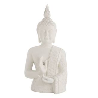 Statue Déco "Bouddha Zen" 124cm Blanc