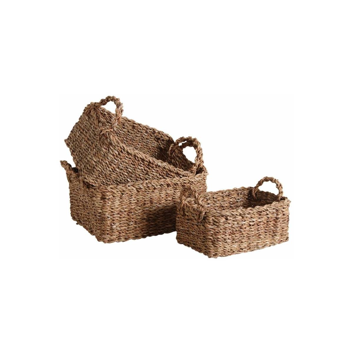Aubry Gaspard - Corbeilles de rangement en jonc de mer tressé (Lot de 3) - Imagen 1