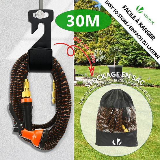 Tuyau d’Arrosage Extensible 30m Renforce avec Accessoires orange - Image 5
