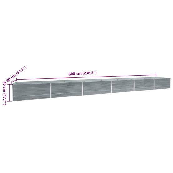 Prolenta Premium - Jardinière acier gris 600 x 80 x 45 cm - Prolenta premium p376.7 - Image 8