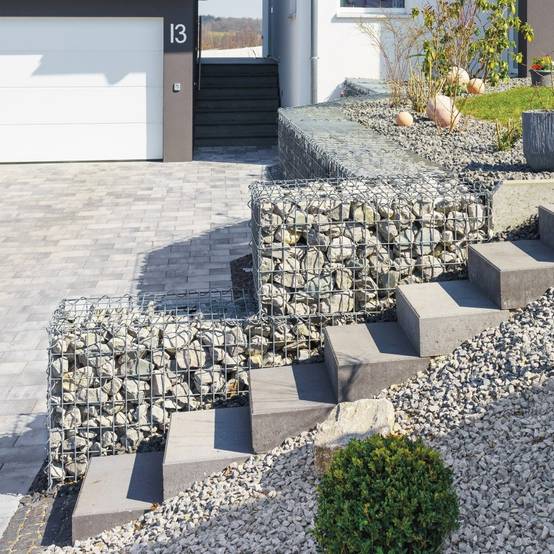 Jardinex - Gabion renforcé fil 4,5 mm à spirales - Gris galvanisé 100 x 30 x 50 cm - Jardinex - Imagen 2