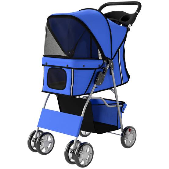 Sans Marque - Poussette chien/chat pliable -10 kg bleue - Image 2