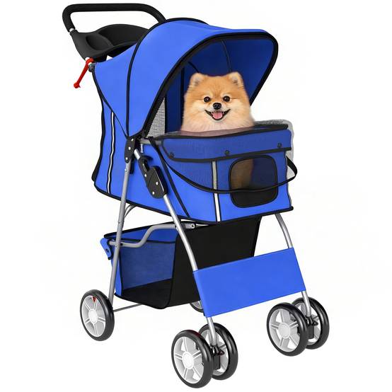 Sans Marque - Poussette chien/chat pliable -10 kg bleue - Image 1