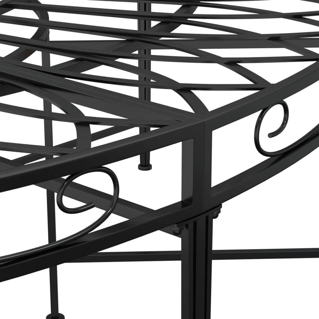 Banc de jardin | Banc circulaire tour d'arbre Ø160 cm Noir Acier Maison Chic - Image 5