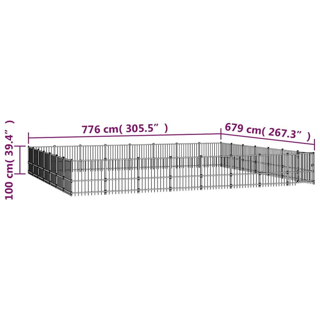 Vidaxl - Chenil d'extérieur pour chiens Acier 52,69 m² vidaXL 3124651 - Imagen 7