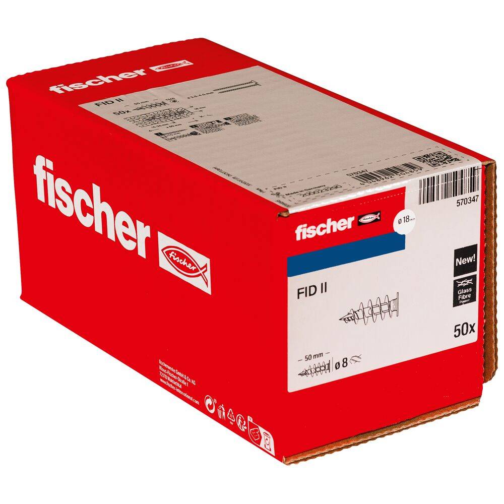 Fischer - 50 chevilles pour isolants FID II Ø8 50mm - FISCHER - 570347 - Image 3