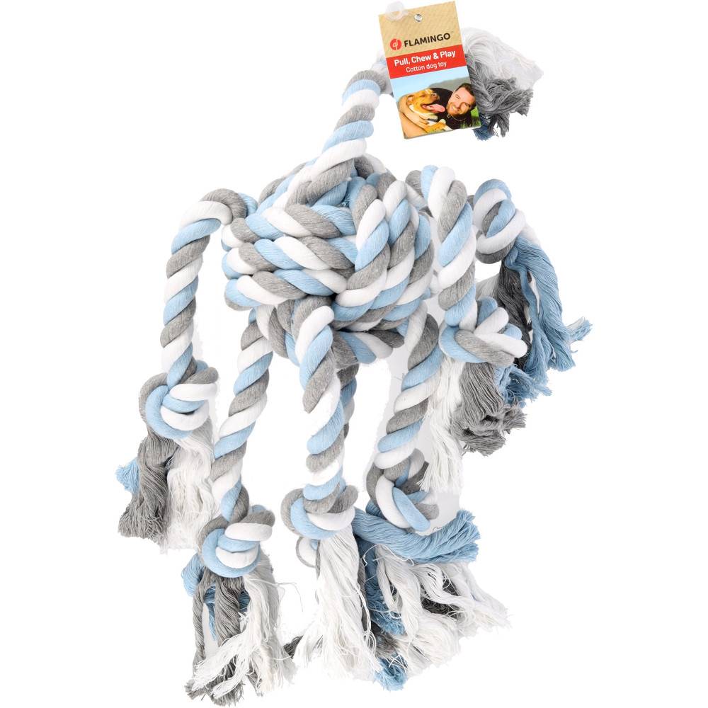 Flamingo - jeux Balle nouée Octopus Bleu Jim ø 17 cm x 70 cm pour chien - Imagen 3