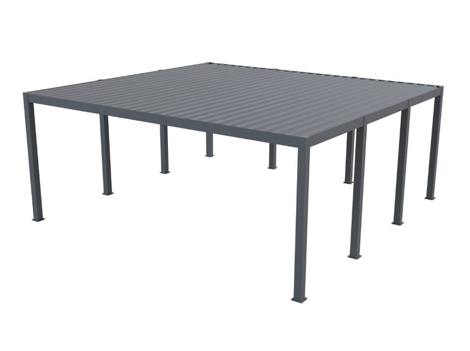 Carport aluminium CARLTON 570 x 550 cm - 2 Voitures - 31,35m2 - Gris anthracite - Imagen 6