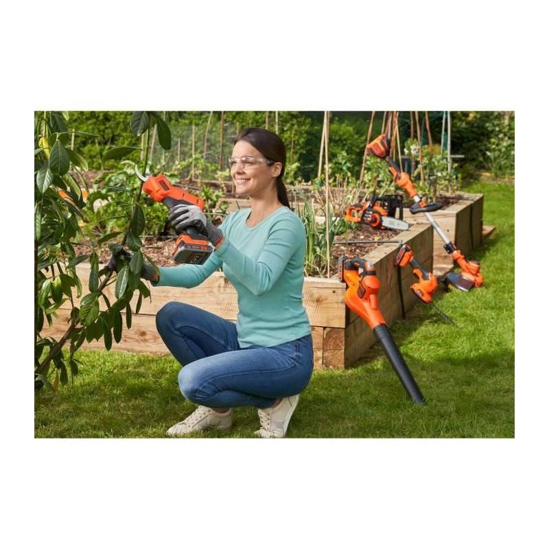 Black & Decker - Sécateur Black+decker - Batterie Lithium 18v 2ah - Capacité De Coupe 25mm - Gâchette De Sécurité - Imagen 4