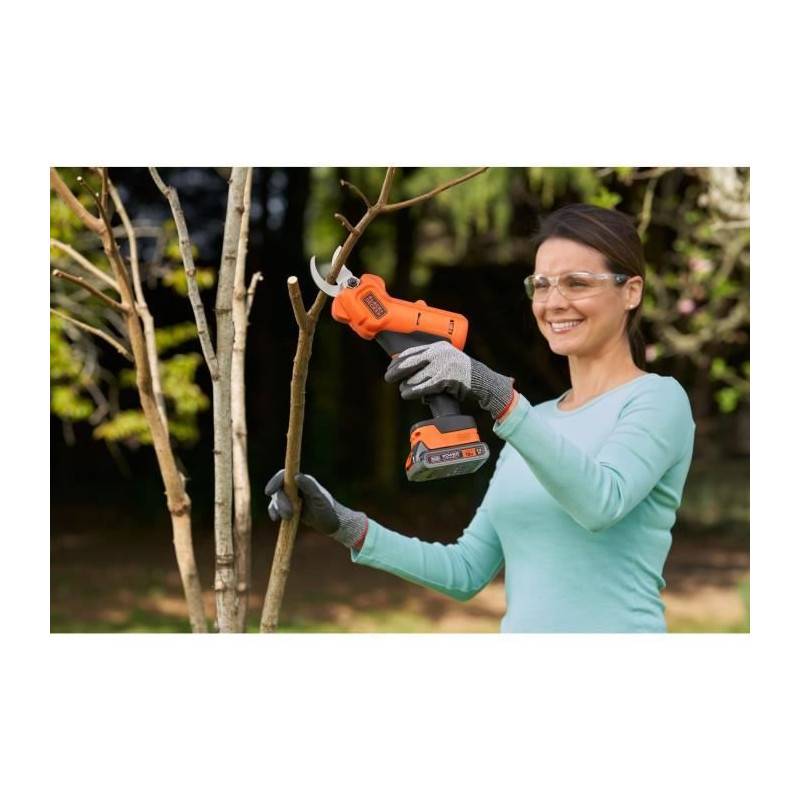Black & Decker - Sécateur Black+decker - Batterie Lithium 18v 2ah - Capacité De Coupe 25mm - Gâchette De Sécurité - Imagen 2