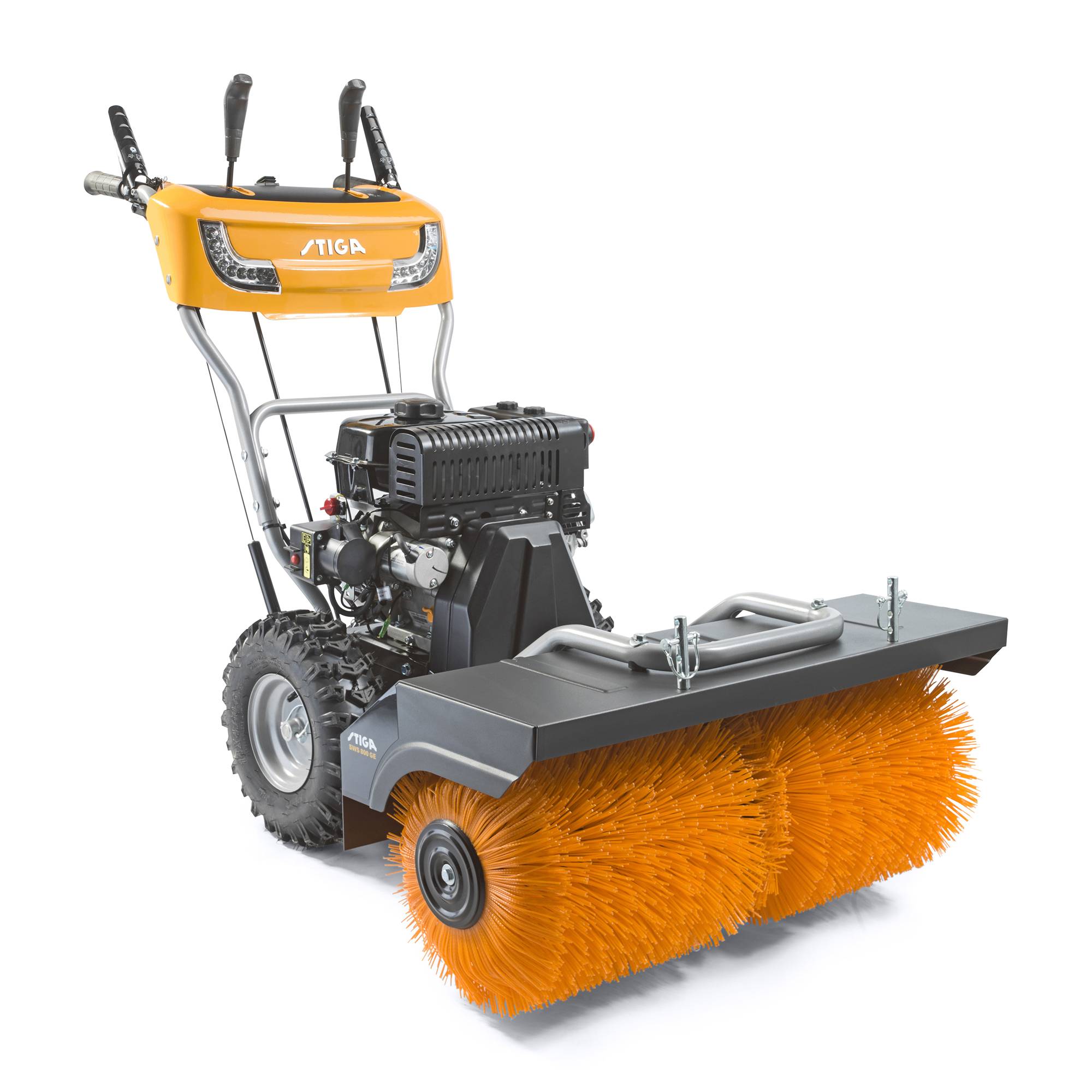 Stiga - Balayeuse autotractée SWS 800 GE, moteur 212cc, largeur 80 cm, démarrage électrique, phares LED, 8 vitesses - STIGA