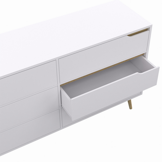 Commode 6 tiroirs HELSINKI XXL 140 cm scandinave blanc - Image 6