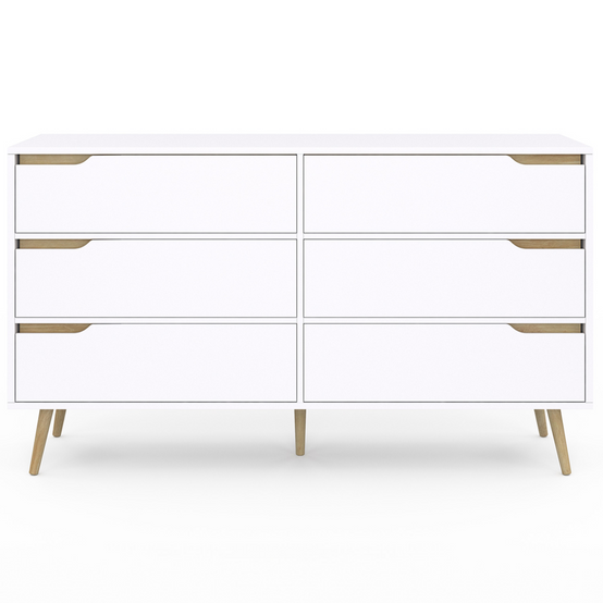 Commode 6 tiroirs HELSINKI XXL 140 cm scandinave blanc - Image 3
