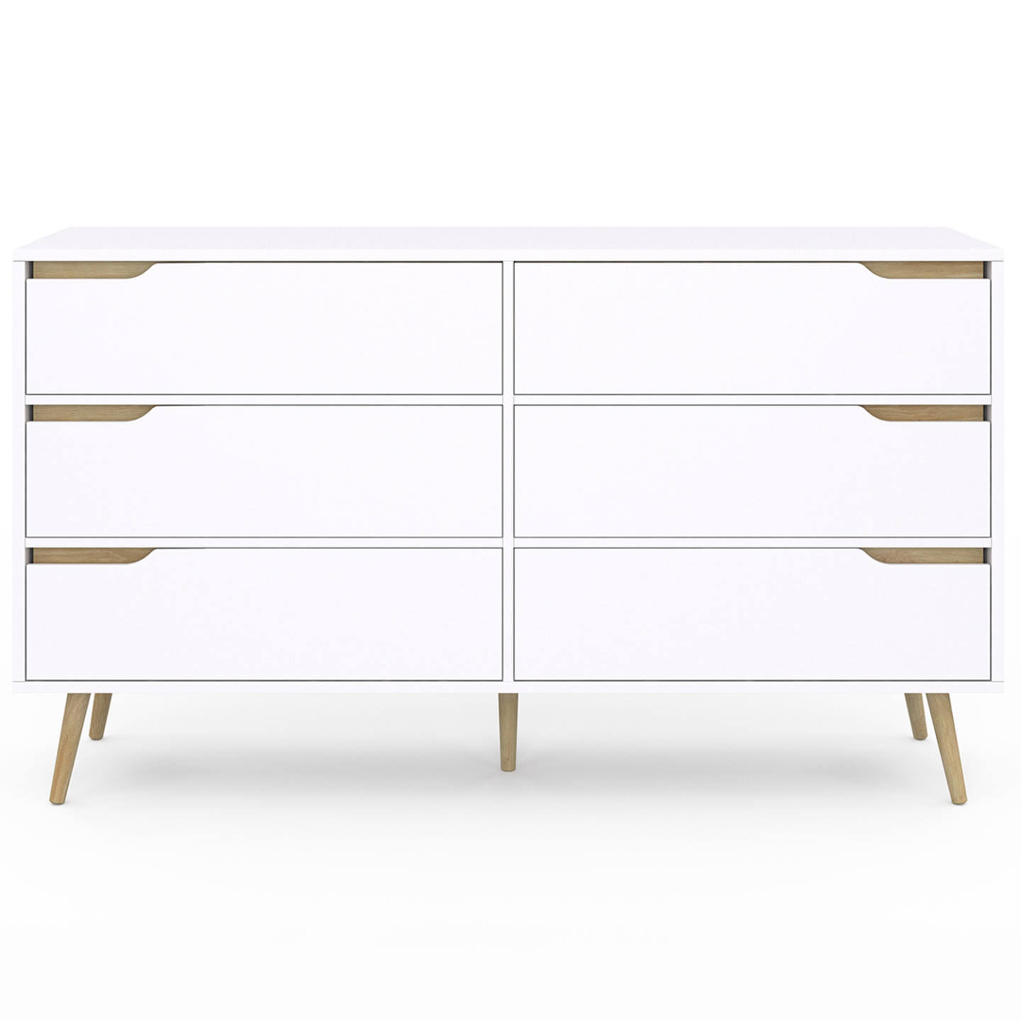 Commode 6 tiroirs HELSINKI XXL 140 cm scandinave blanc - Image 3