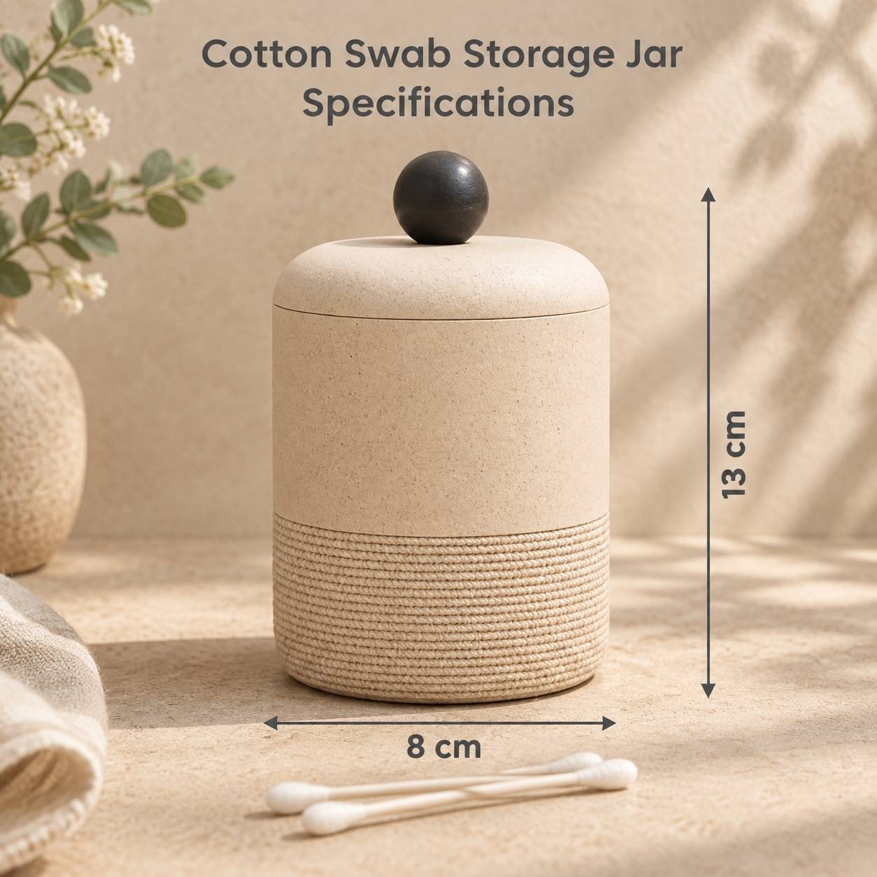 Boîte de Rangement Coton-tige Design Moderne Couvercle Durable pour Salle de Bain et Bureau - Image 6