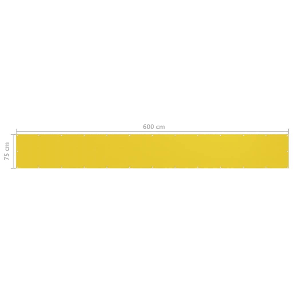Helloshop26 - Écran de balcon brise pare vue protection confidentialité 75 x 600 cm PEHD jaune - Imagen 5