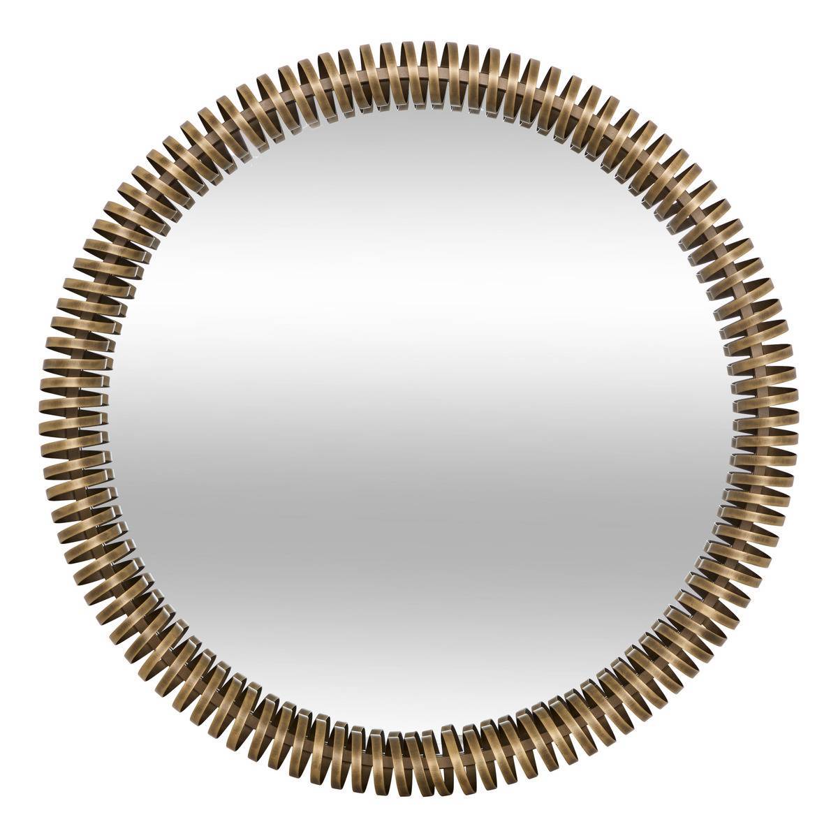 Atmosphera - Miroir rond Barrel D.90cm doré métallisé - Atmosphera Créateur d'intérieur - Image 2