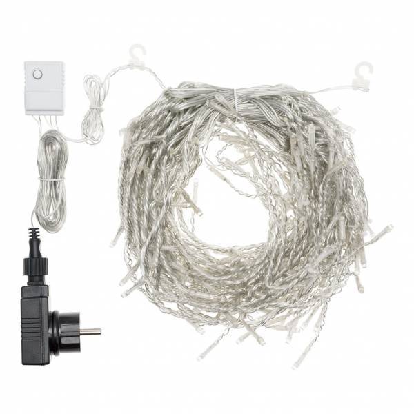 Lotti - Guirlande stalactite effet chute de neige 6M H40cm 200 LED blanc chaud 230V câble blanc Lotti - Imagen 3