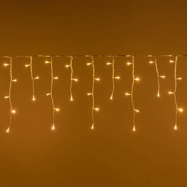 Lotti - Guirlande stalactite effet chute de neige 6M H40cm 200 LED blanc chaud 230V câble blanc Lotti - Imagen 1
