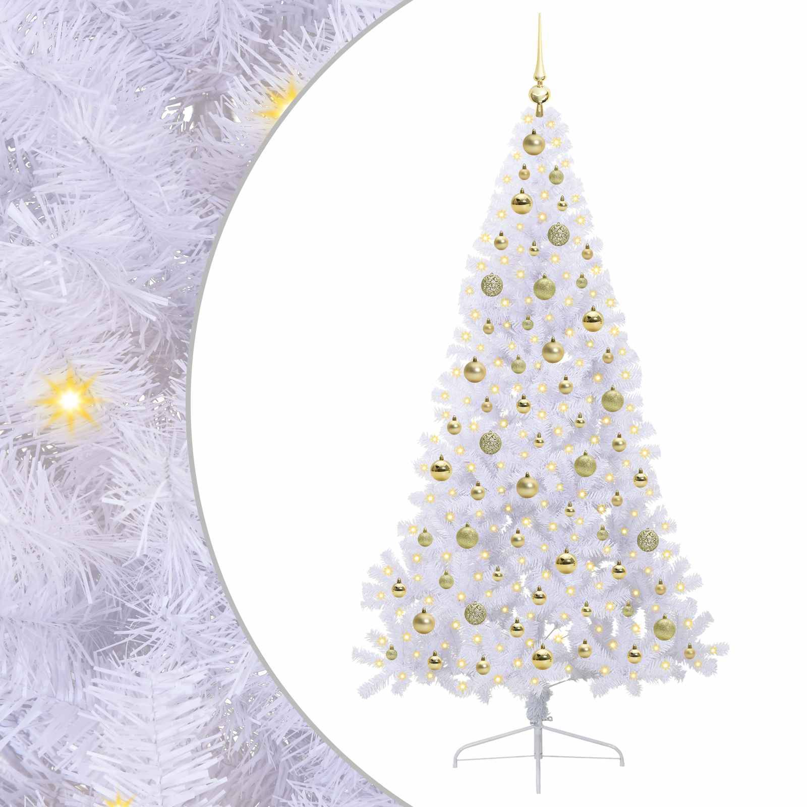 Vidaxl - Sapin de Noël artificiel avec 300 LED Blanc 180 cm PVC et Acier vidaXL 3426816 - Image 2