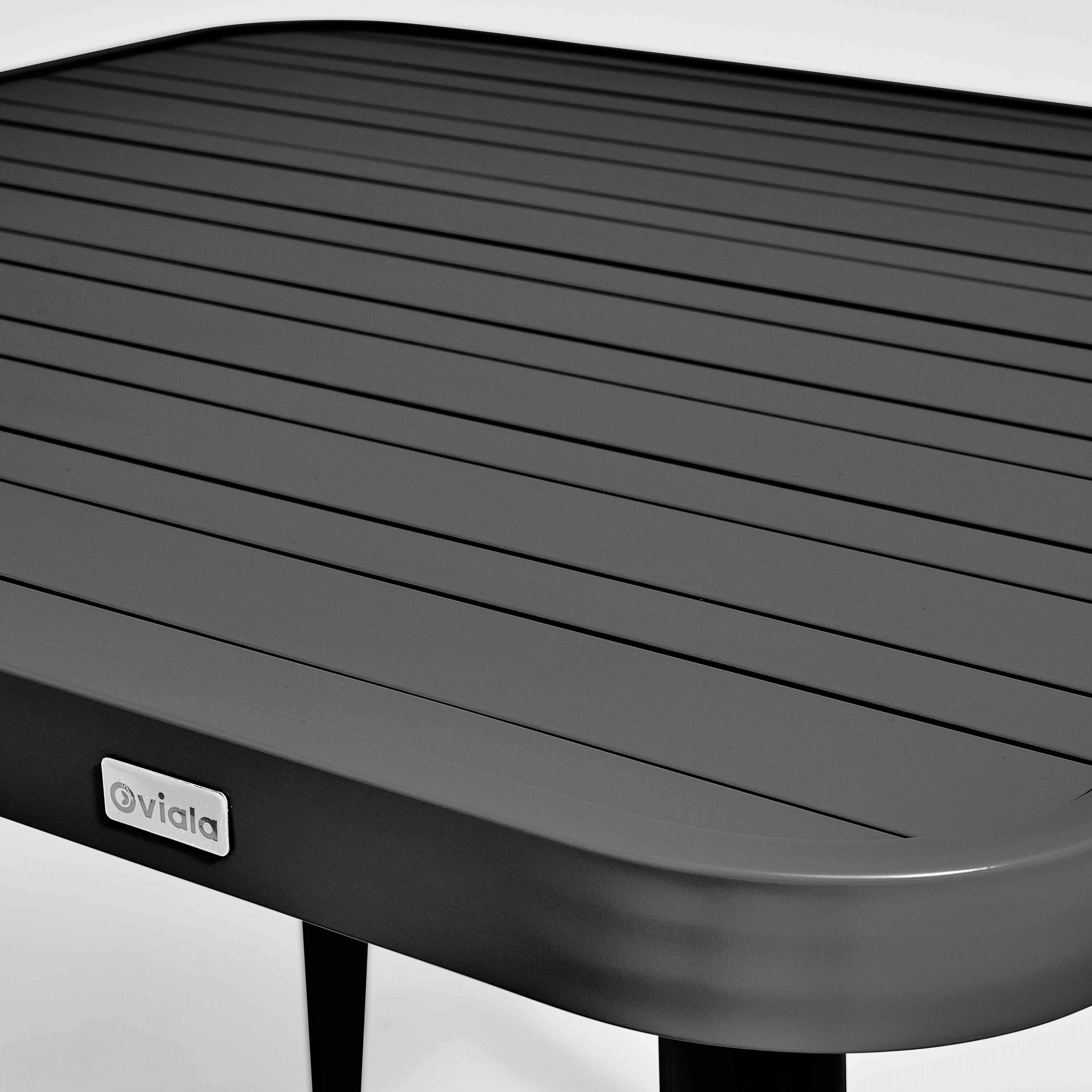 Oviala - Table de jardin rectangulaire en aluminium noir Bristol - Oviala - Imagen 3