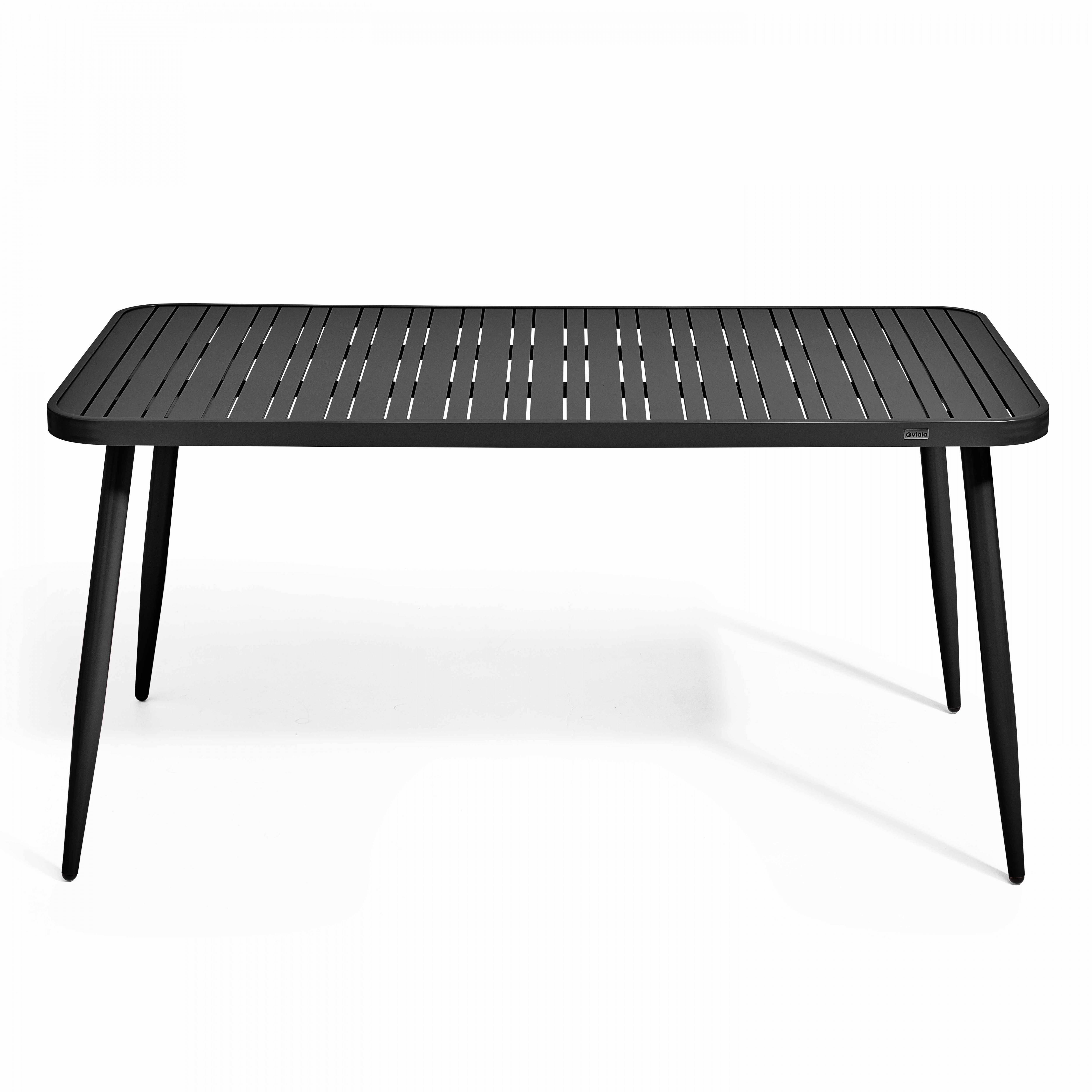 Oviala - Table de jardin rectangulaire en aluminium noir Bristol - Oviala - Imagen 2
