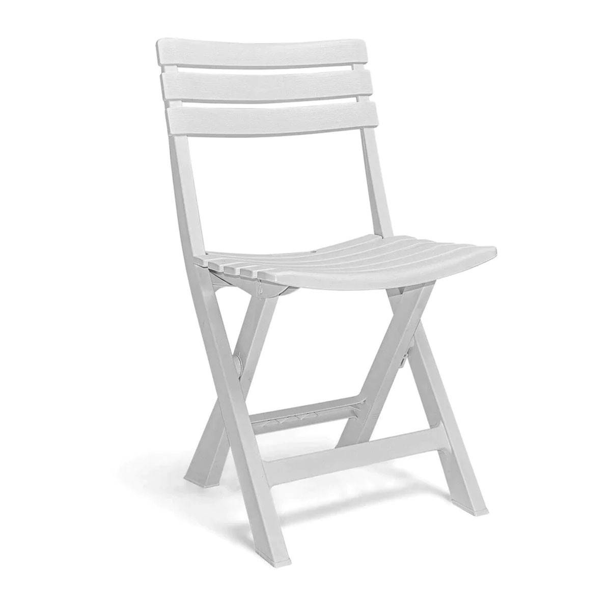 Set de jardin 3 pièces Table blanche + 2 chaises pliantes de jardin - Imagen 2