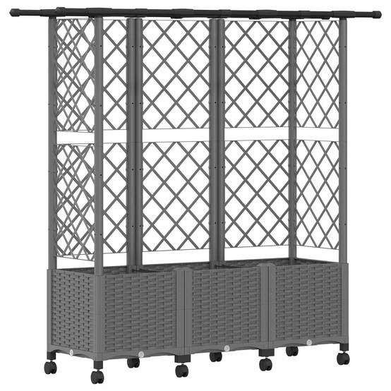 ComfortXL - Potager surélevé PP avec treillis support plantes grimpantes toit suspendu 163x40x142cm - ComfortXL Outdoor Living - Image 2