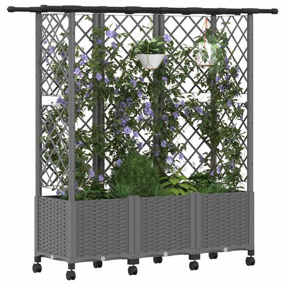 ComfortXL - Potager surélevé PP avec treillis support plantes grimpantes toit suspendu 163x40x142cm - ComfortXL Outdoor Living - Image 3