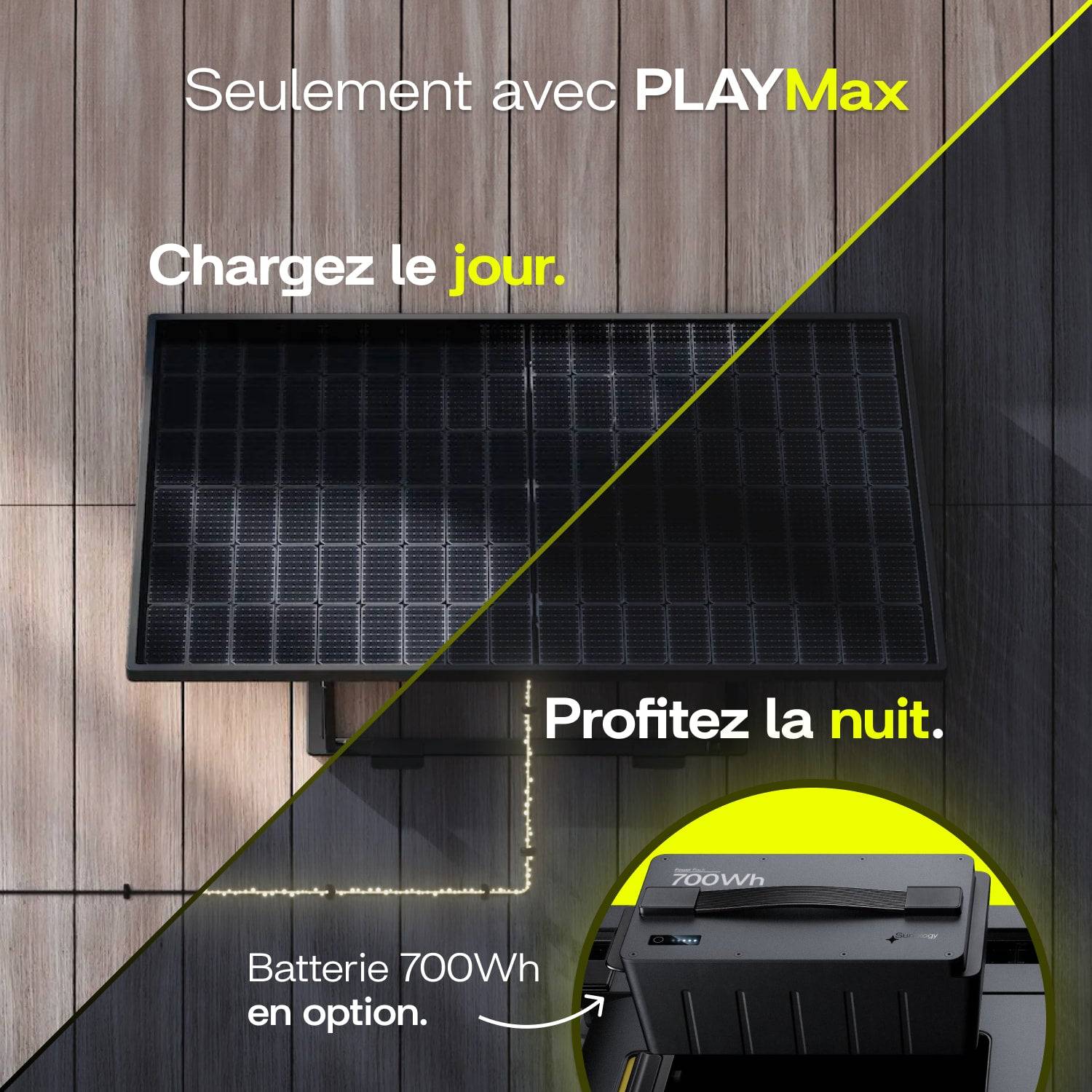 Sunology PLAY Max - Kit 2 panneaux solaires avec batterie (option) 900W bifacial – Stations solaires livrées assemblées – Installation au sol ou mur - Imagen 4