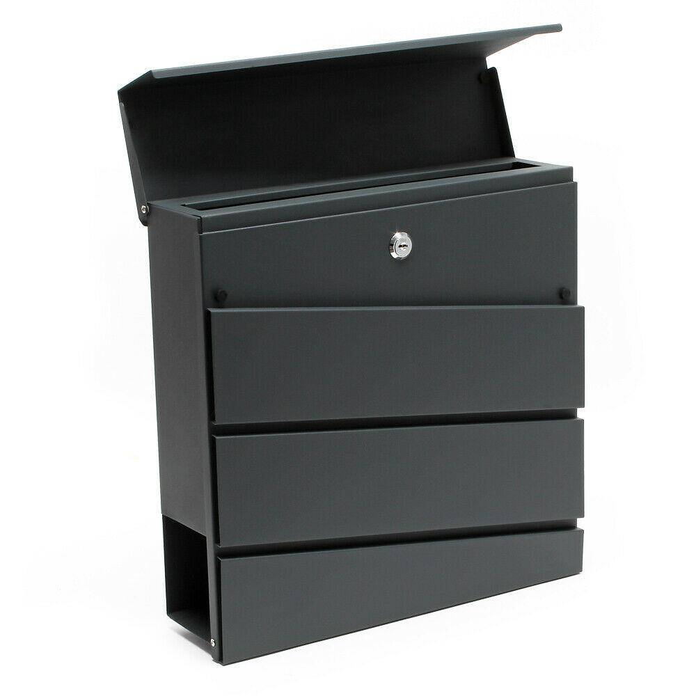 Helloshop26 - Boite aux lettres design boite postale porte- journal revêtue poudre acier galvanisé anthracite - Imagen 2