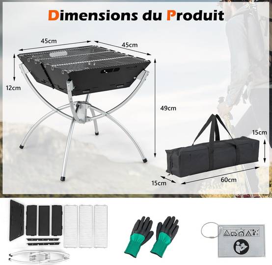 Foyer de Table, Foyer Portable sans Fumée avec Support en Fer, Mini Foyer de Table, Foyer Portable sans Fumée avec Support en Fer, Mini