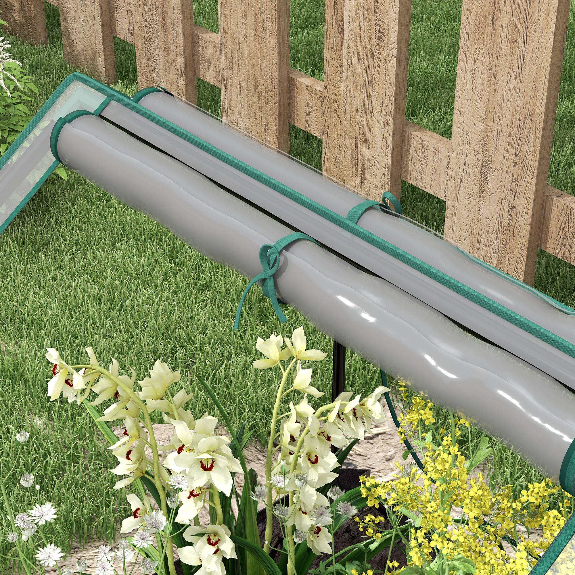 ComfortXL - Carré potager serre acier galvanisé jardin protection plantes fond ouvert 70x90cm gris - ComfortXL Outdoor Living - Image 10