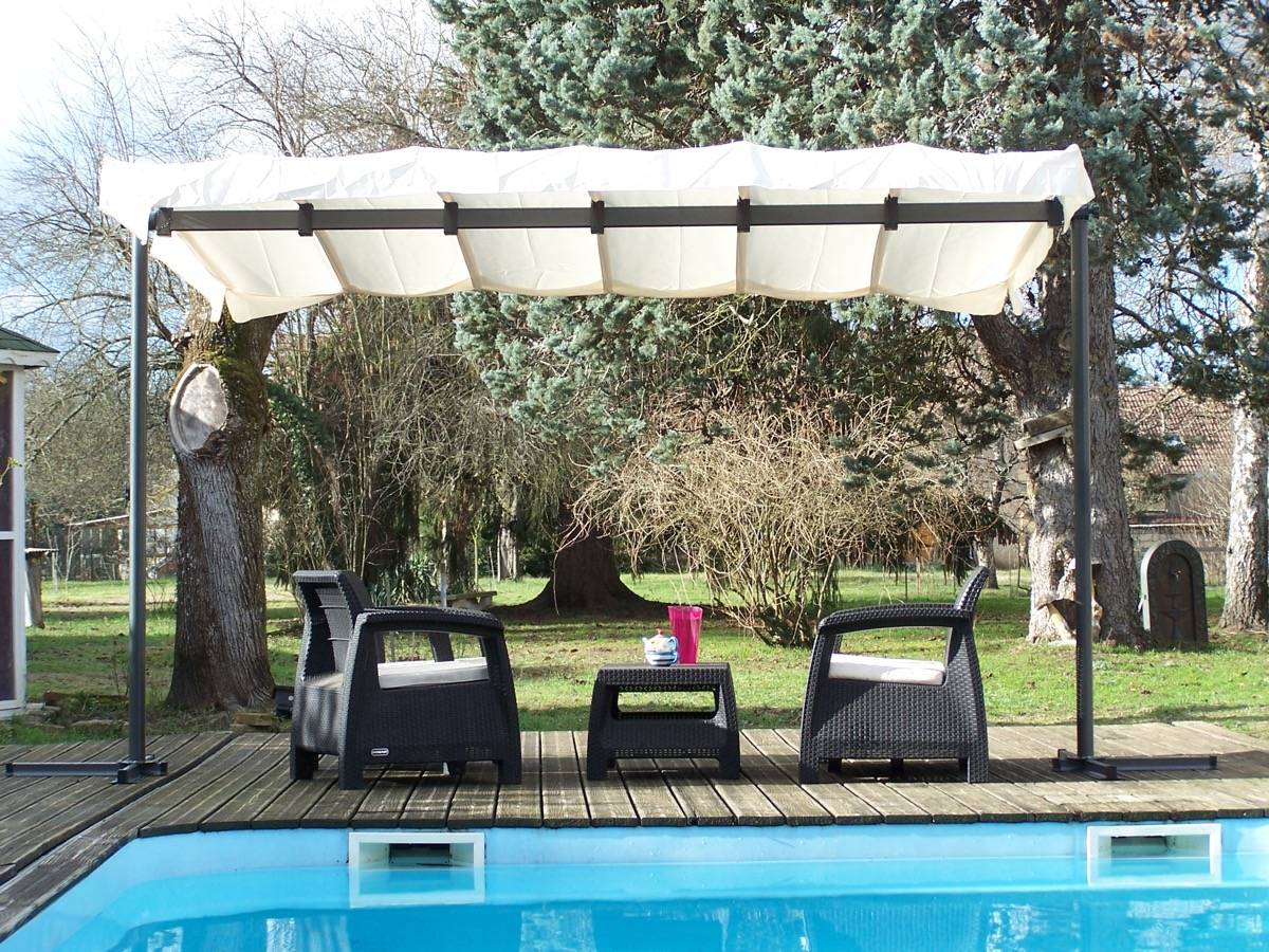 Habrita - Pergola marquise 3,60 x 2,50 m - toile pivotante et extensible Habrita - Imagen 3