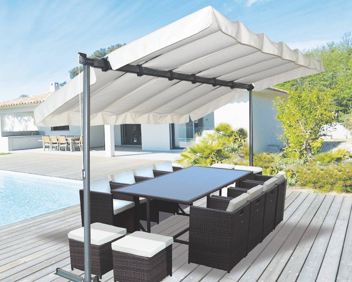 Habrita - Pergola marquise 3,60 x 2,50 m - toile pivotante et extensible Habrita - Imagen 2