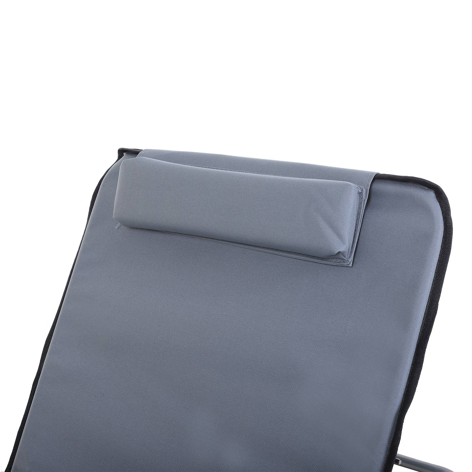 Outsunny - Lot de 2 tapis de plage rembourré - nattes de plage - dossier inclinable multi-positions - sac transport inclus - métal polyester PE gris - Outsunny - Imagen 7