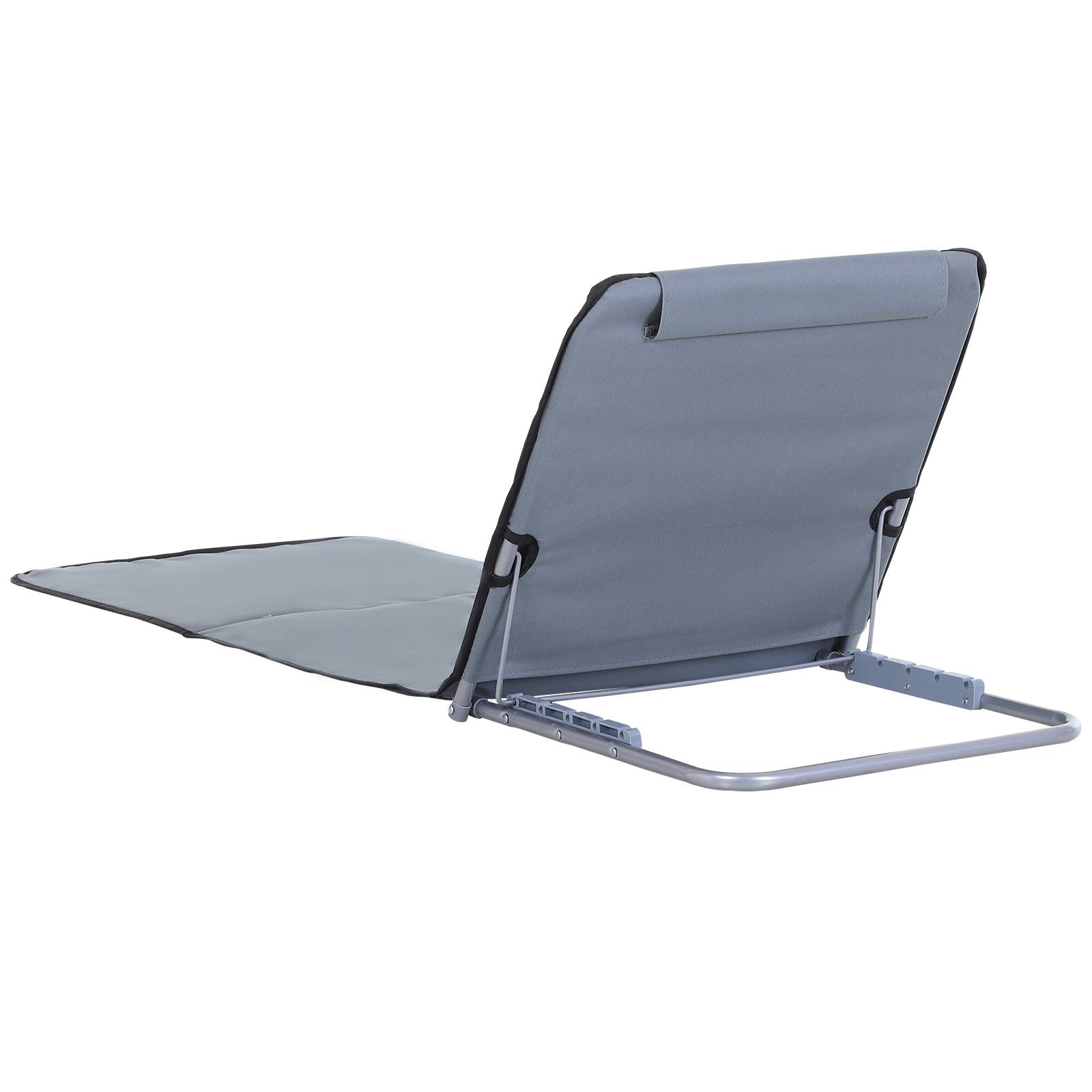 Outsunny - Lot de 2 tapis de plage rembourré - nattes de plage - dossier inclinable multi-positions - sac transport inclus - métal polyester PE gris - Outsunny - Imagen 5