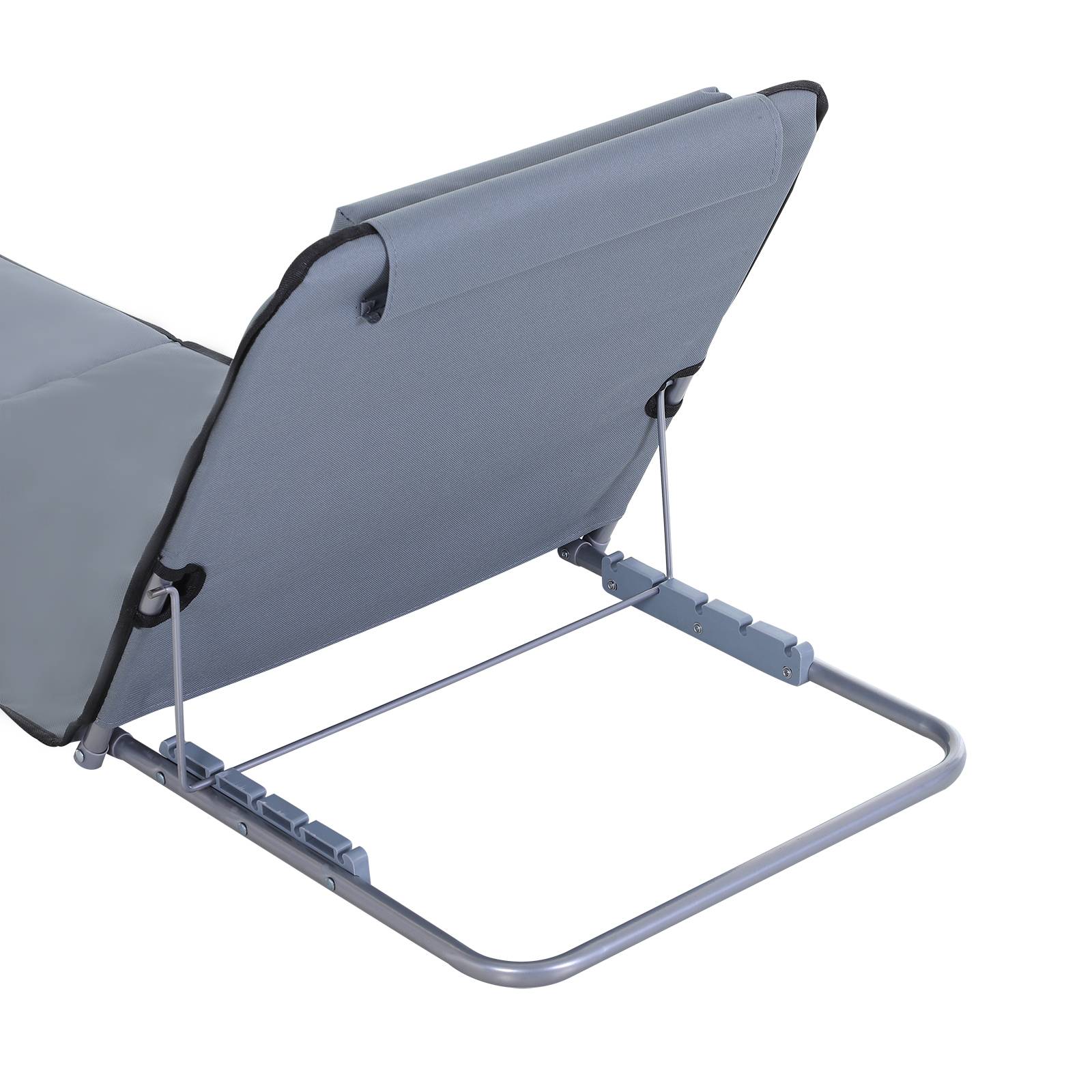 Outsunny - Lot de 2 tapis de plage rembourré - nattes de plage - dossier inclinable multi-positions - sac transport inclus - métal polyester PE gris - Outsunny - Imagen 8