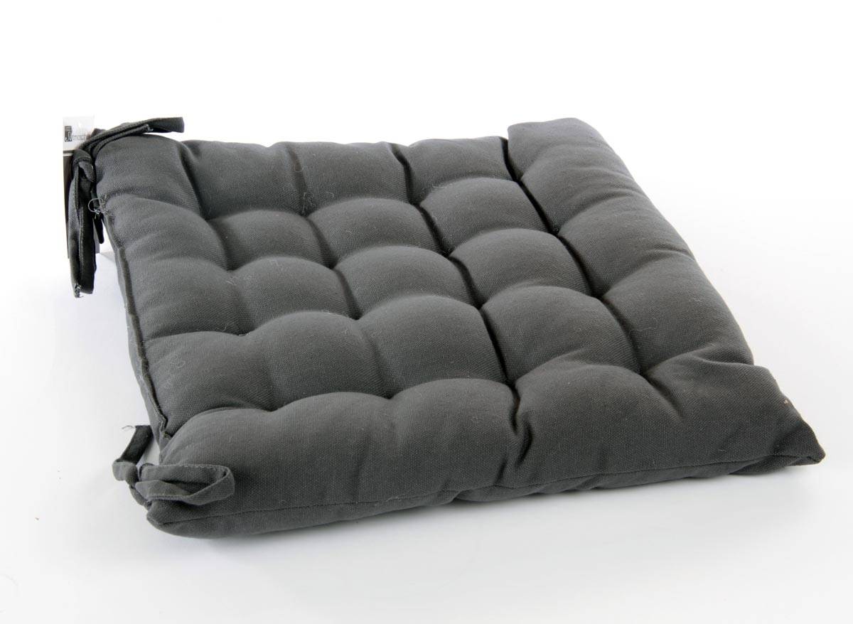 Jardideco - Coussin pour chaise de jardin Gris Foncé 38 x 38 cm - Image 1
