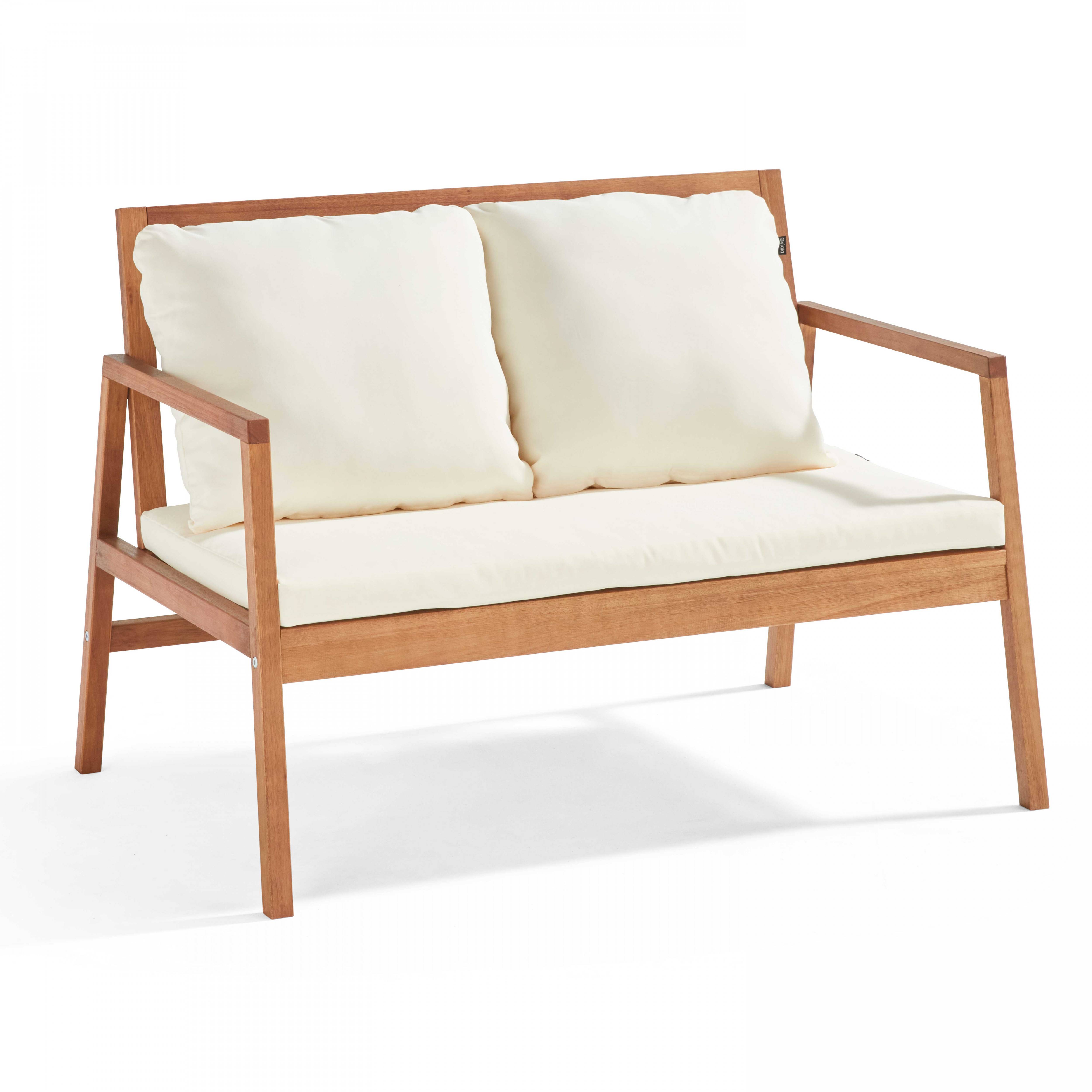 Oviala - Salon de terrasse bois avec 1 canapé, 2 fauteuils et table basse blanc Collioure - Oviala - Imagen 5