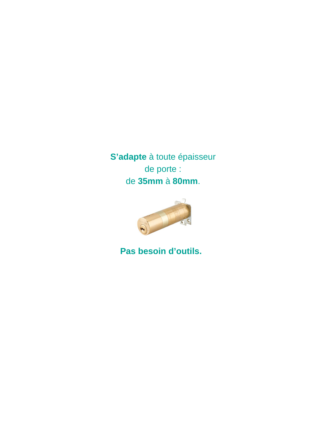Verrou universel à bouton THIRARD cylindre languette HG5 + 3 clés - Argent - 00080471 - Imagen 3