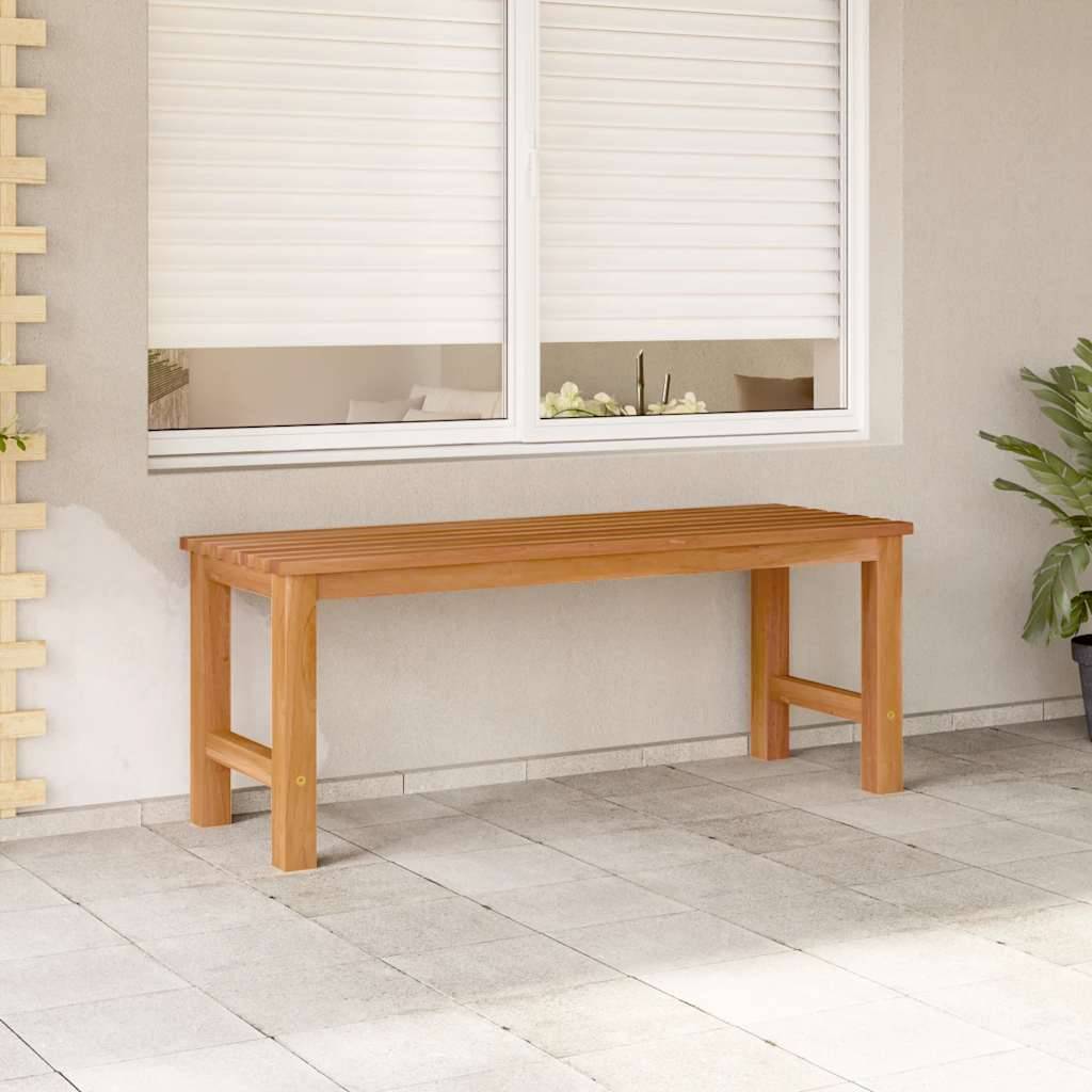 ComfortXL - Banc de jardin bois teck massif aménagement intérieur extérieur 114 cm brun - ComfortXL Outdoor Living - Image 1