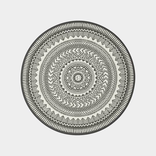 Decoweb - Tapis rond d'extérieur ou d'intérieur - Mandala - Noir - Ø 120 cm - Decoweb - Imagen 1