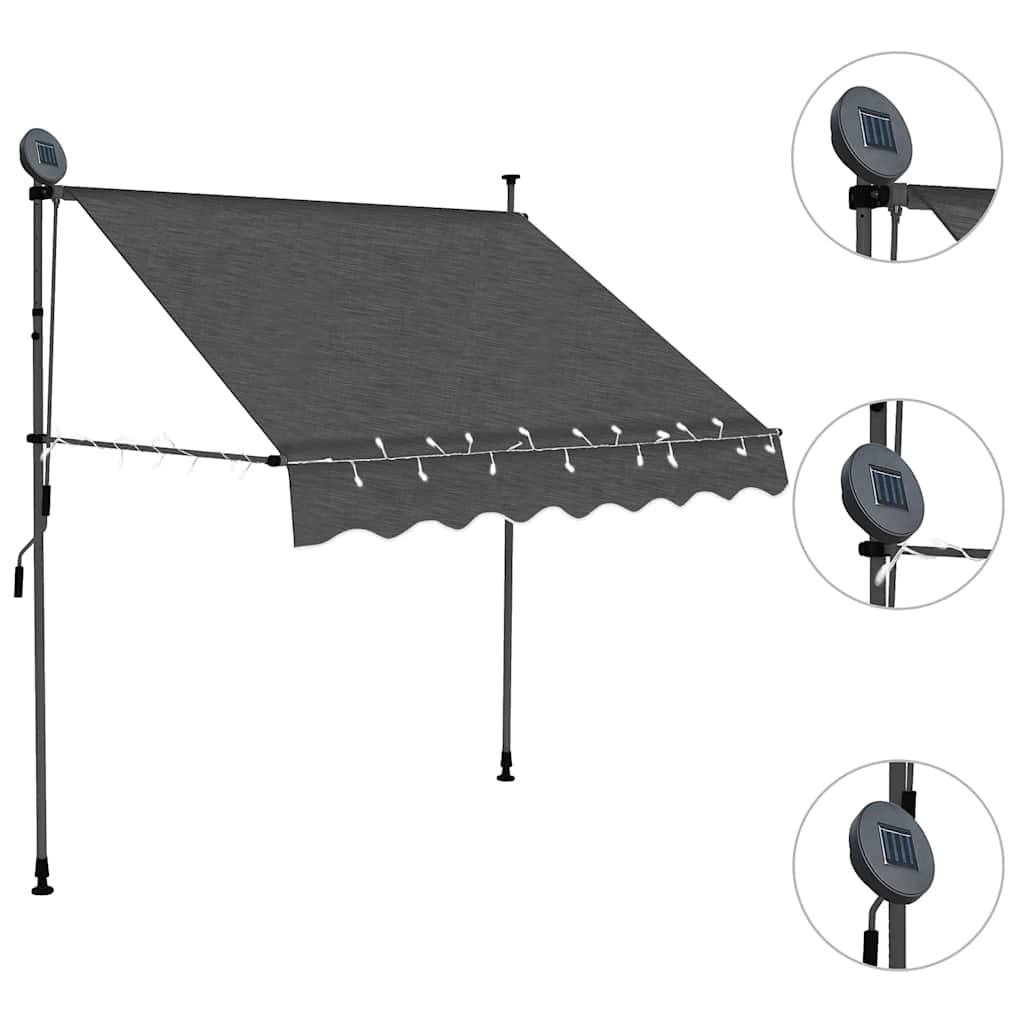 ComfortXL - Store Fenêtre Lumineux LED Solaire Manuel sans Perçage Rétractable Anthracite 200x120 cm – ComfortXL Outdoor Living - Image 3