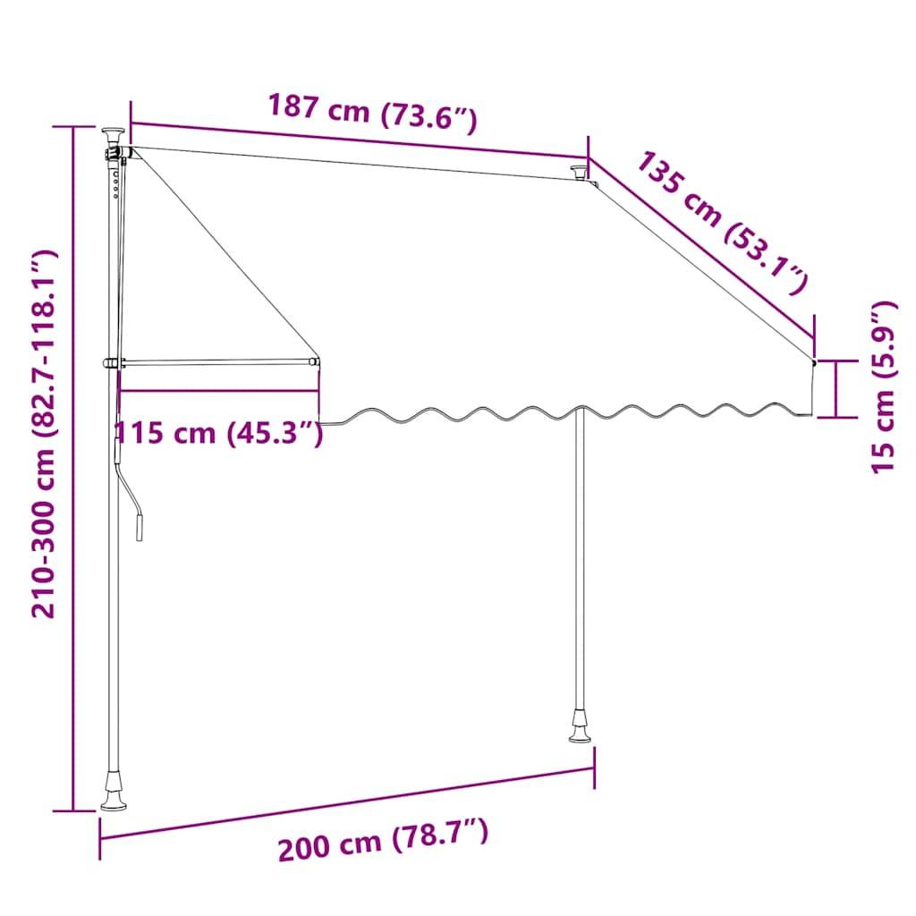 ComfortXL - Store Fenêtre Lumineux LED Solaire Manuel sans Perçage Rétractable Anthracite 200x120 cm – ComfortXL Outdoor Living - Image 8